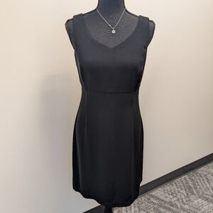 Eddie Bauer Black Sleeveless Sheath Dress Lightweight LBD Size 4 Minimal Classic